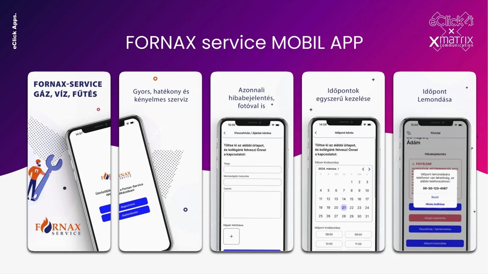 eClick × xMatrix mobil app referencia