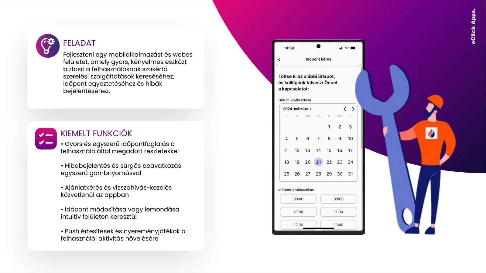 eClick × xMatrix mobil app referencia
