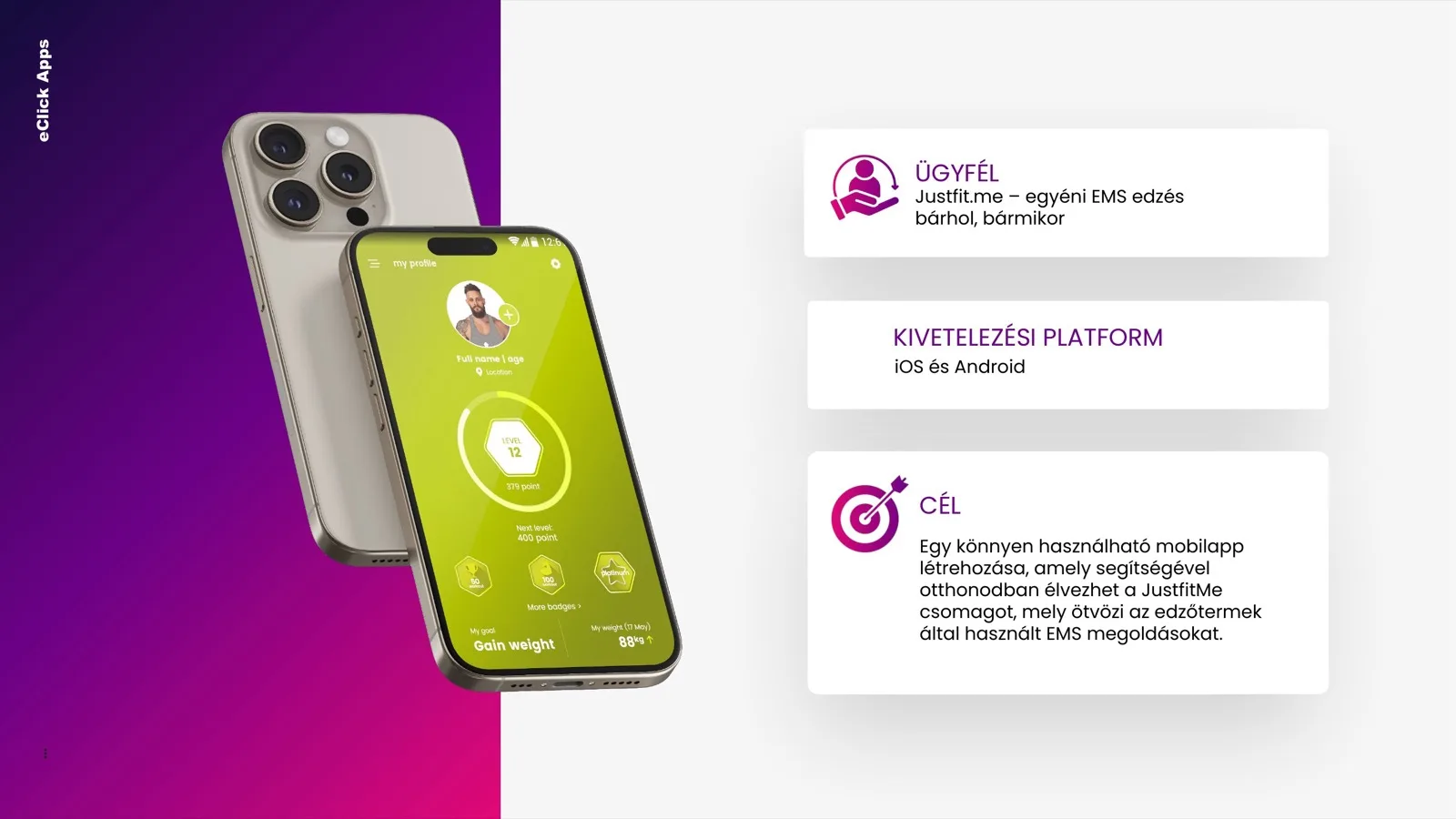 eClick × xMatrix mobil app referencia
