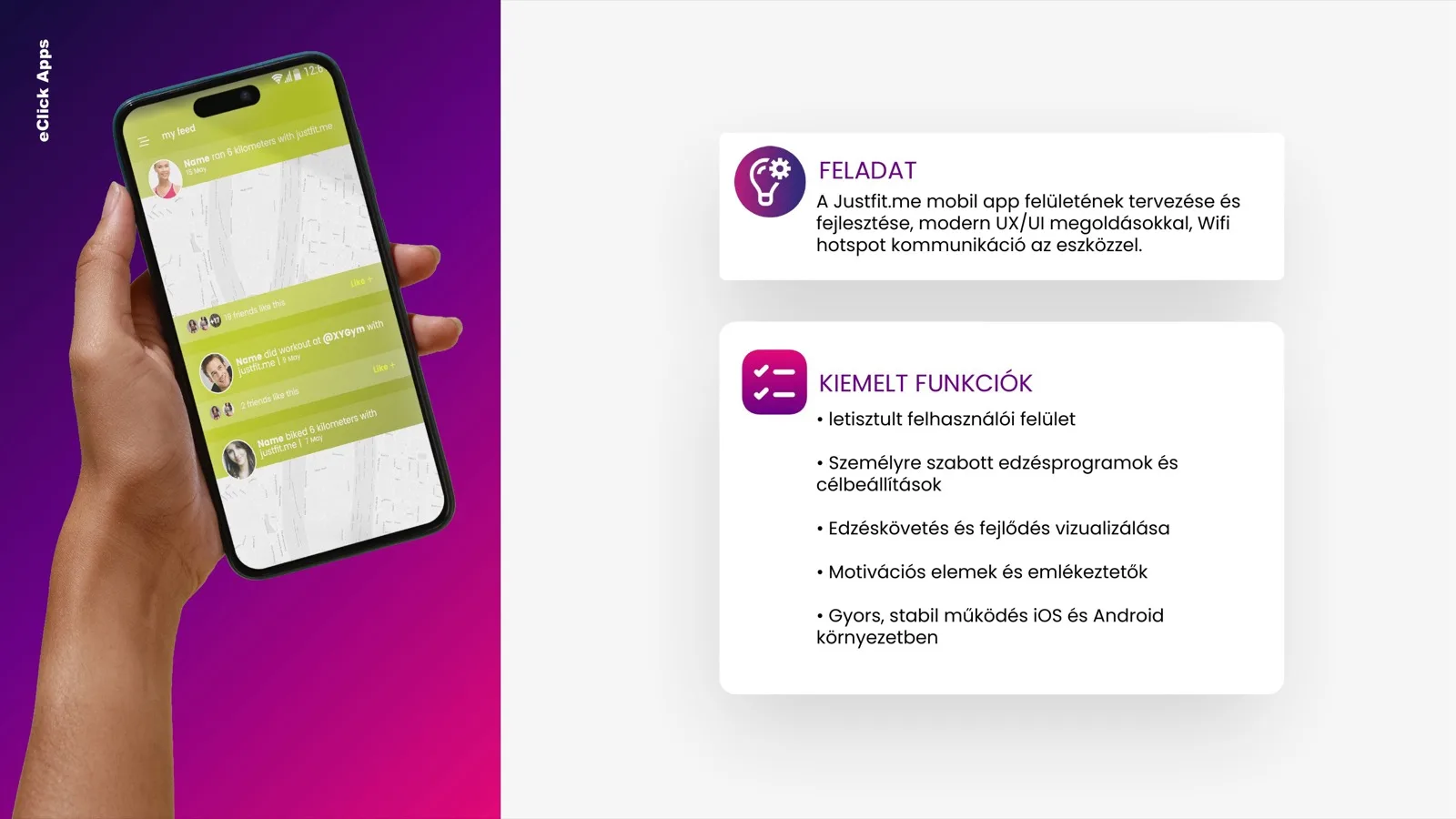 eClick × xMatrix mobil app referencia