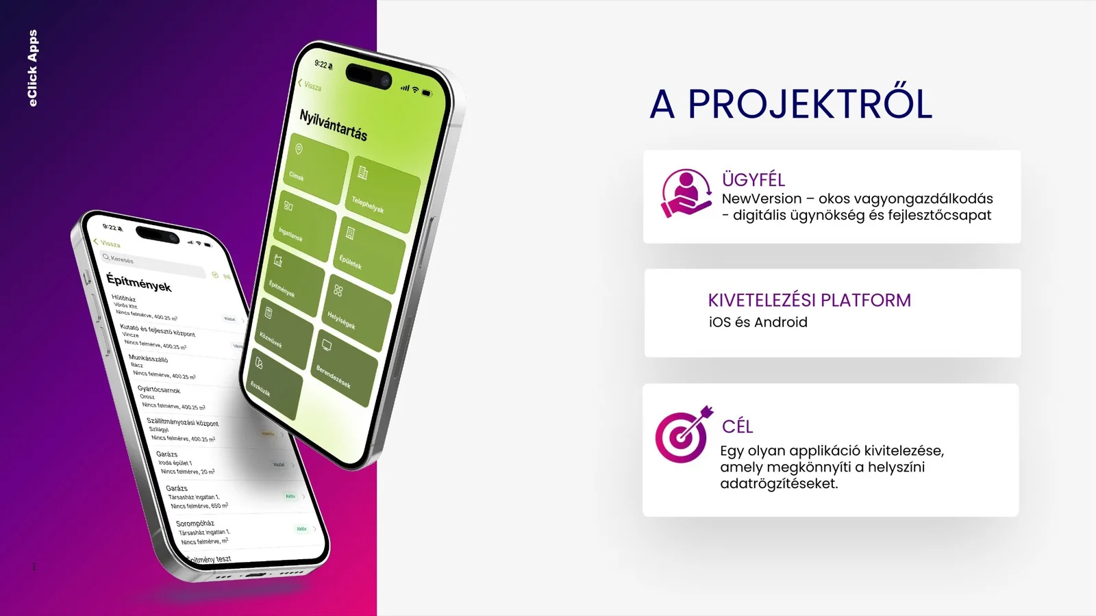 eClick × xMatrix mobil app referencia