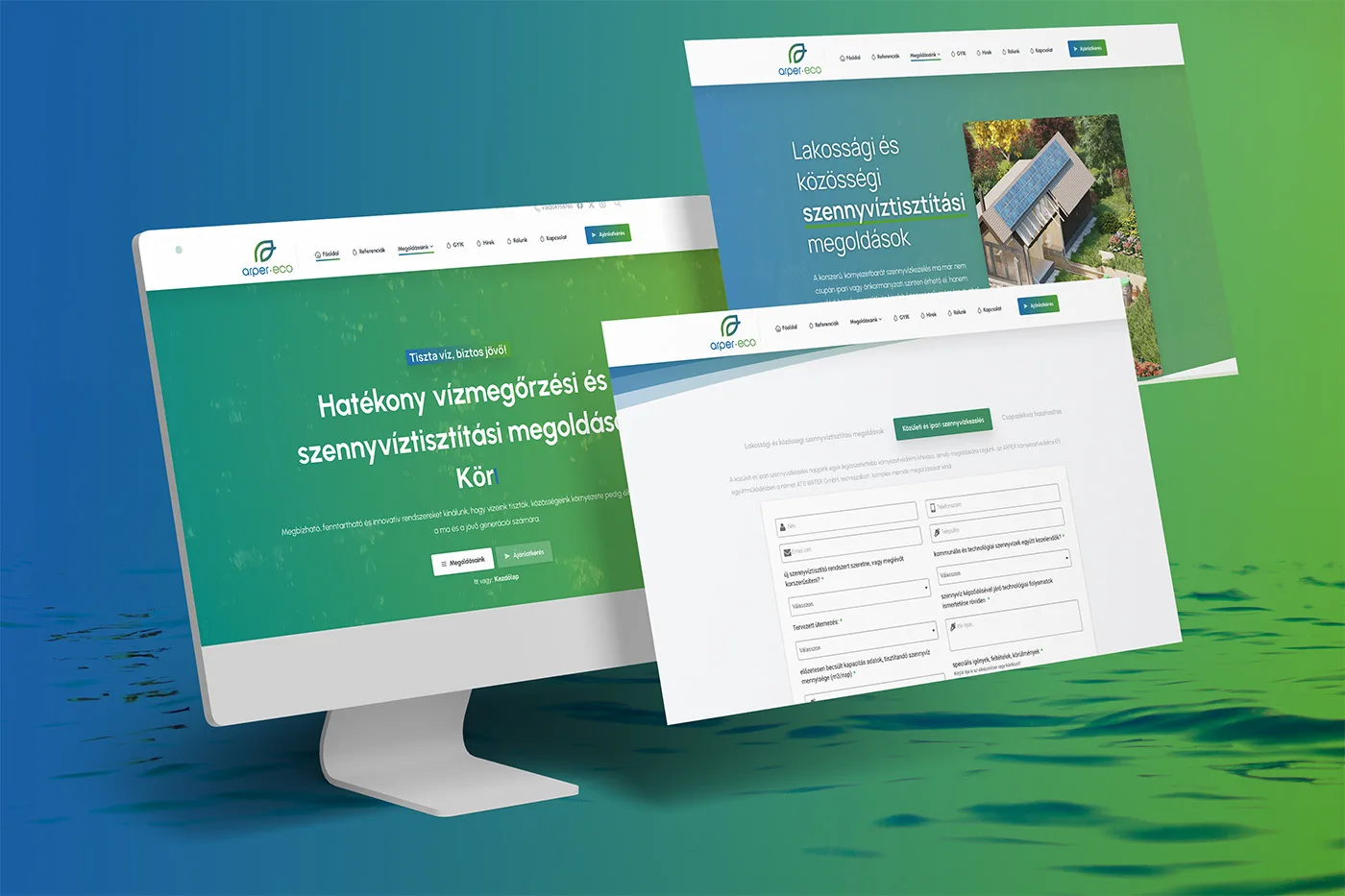 Arper eco — szennyvíztisztítás weboldal