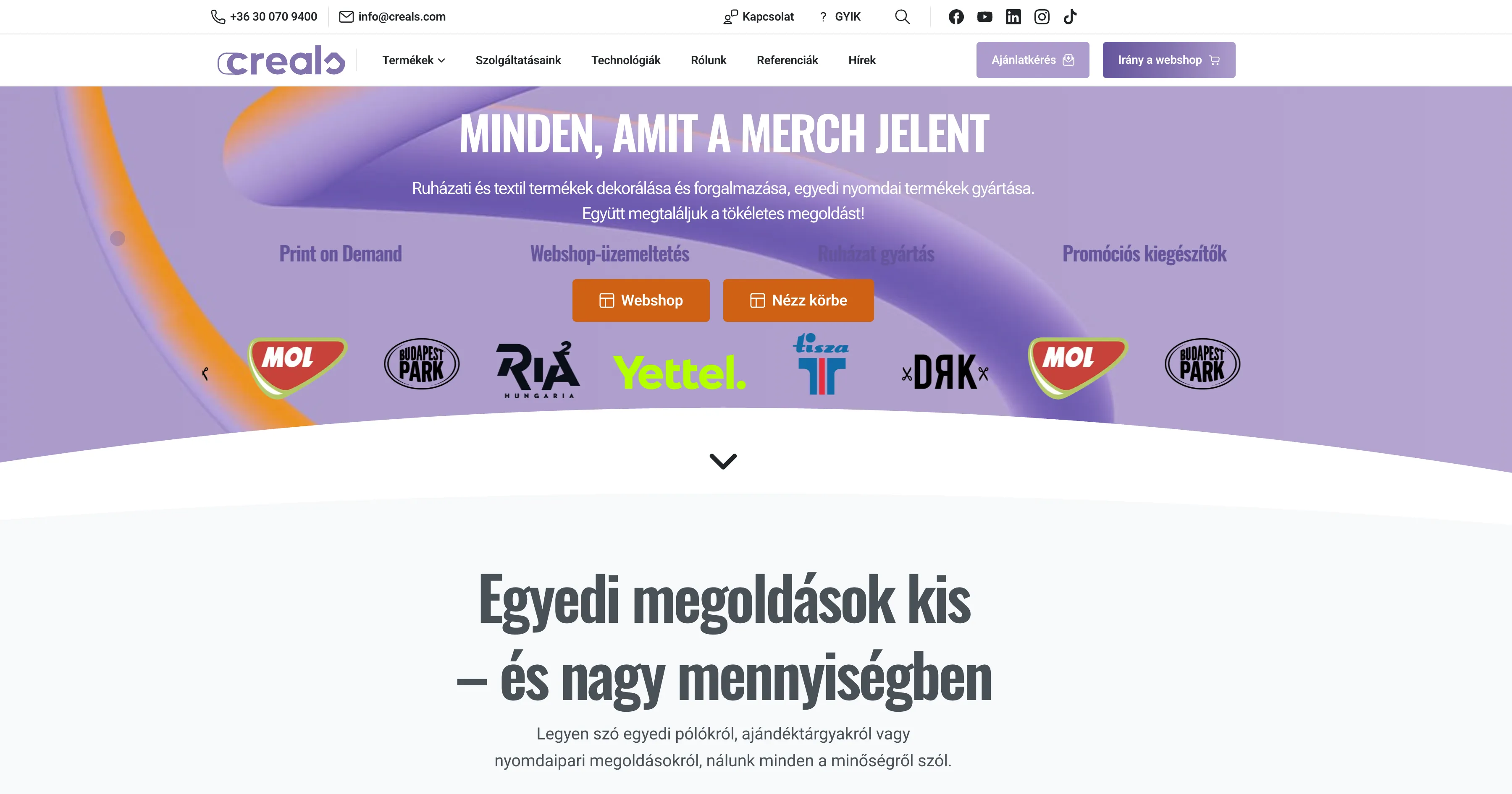 Creals B2B képernyőkép