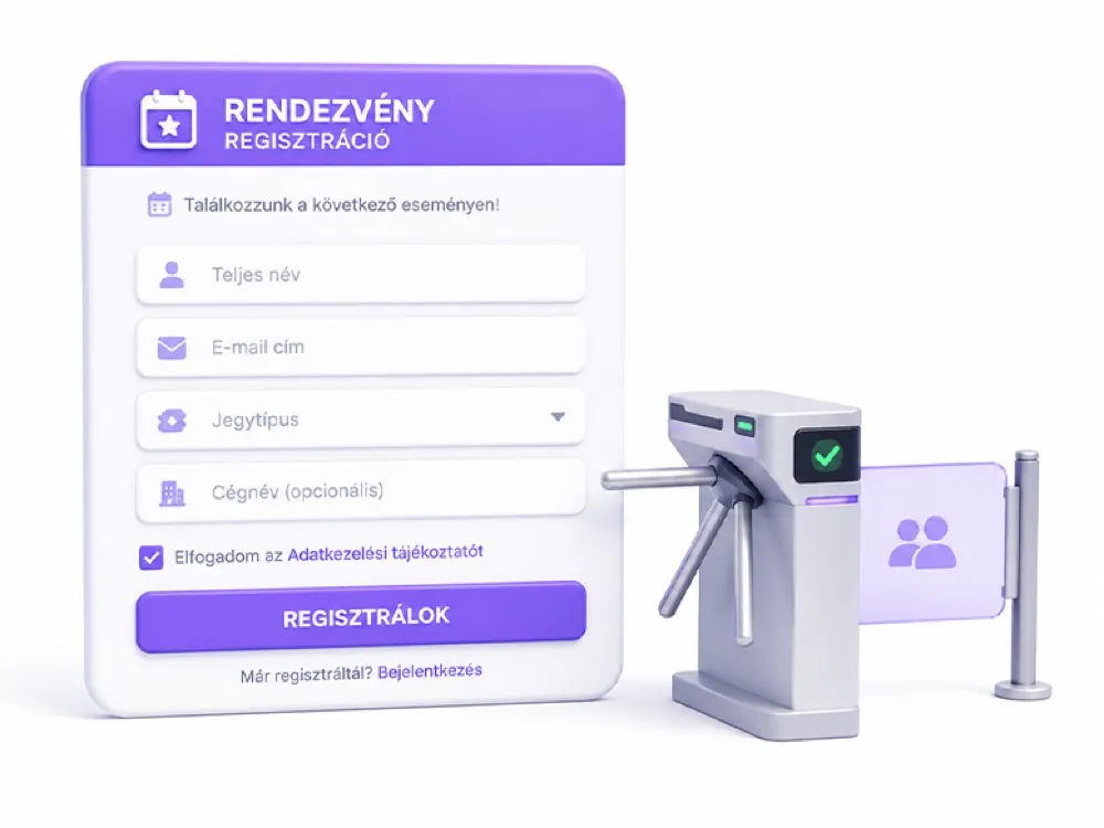 Rendezvény regisztrációs rendszer QR-kódos belépéssel — eClick